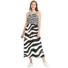 Tiger White-black 003 Jpg Boho Sleeveless Summer Dress