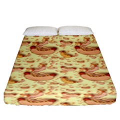 Hot-dog-pizza Fitted Sheet (king Size)