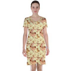 Hot-dog-pizza Short Sleeve Nightdress by nate14shop