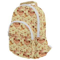 Hot-dog-pizza Rounded Multi Pocket Backpack by nate14shop