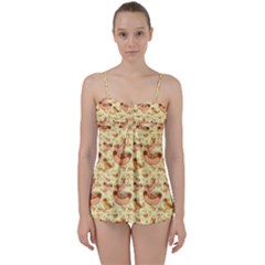 Hot-dog-pizza Babydoll Tankini Set