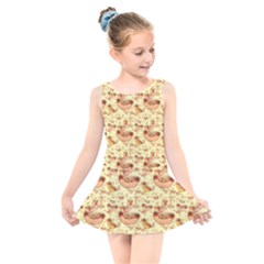 Hot-dog-pizza Kids  Skater Dress Swimsuit