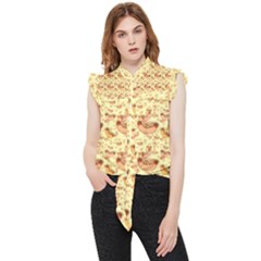 Hot-dog-pizza Frill Detail Shirt