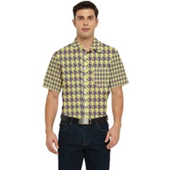 Houndstooth Men s Short Sleeve Pocket Shirt  by nate14shop