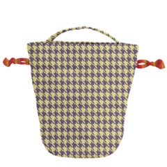 Houndstooth Drawstring Bucket Bag by nate14shop