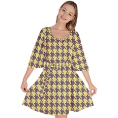 Houndstooth Velour Kimono Dress by nate14shop