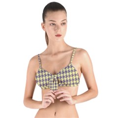 Houndstooth Tie Up Cut Bikini Top by nate14shop