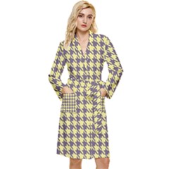 Houndstooth Long Sleeve Velour Robe by nate14shop