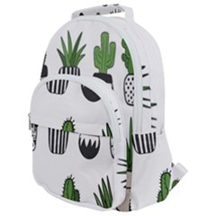 Succulents Rounded Multi Pocket Backpack by nate14shop