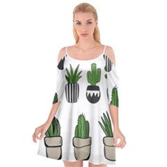 Succulents Cutout Spaghetti Strap Chiffon Dress by nate14shop