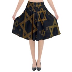 Star-of-david Flared Midi Skirt