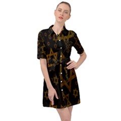 Star-of-david Belted Shirt Dress by nate14shop