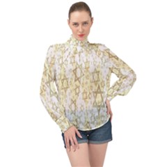 Star-of-david-001 High Neck Long Sleeve Chiffon Top by nate14shop