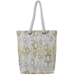 Star-of-david-001 Full Print Rope Handle Tote (small) by nate14shop