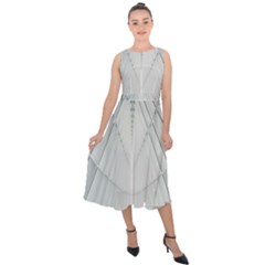 Architecture Building Midi Tie-back Chiffon Dress by artworkshop