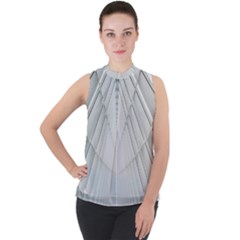 Architecture Building Mock Neck Chiffon Sleeveless Top by artworkshop