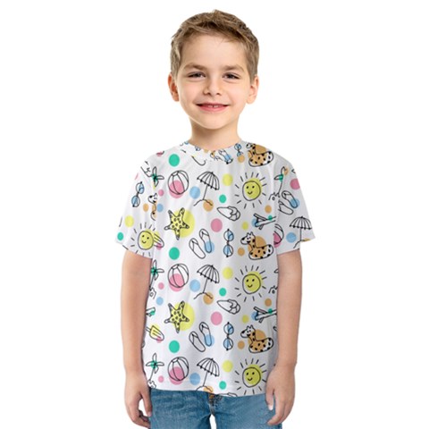 Drawing Pattern Kids  Sport Mesh Tee by artworkshop