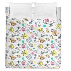 Drawing Pattern Duvet Cover Double Side (queen Size) by artworkshop