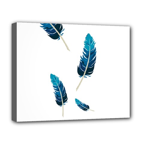 Feather Bird Deluxe Canvas 20  X 16  (stretched) by artworkshop