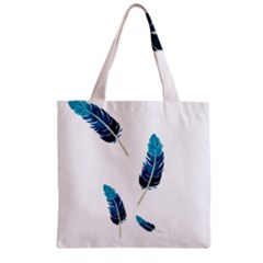 Feather Bird Zipper Grocery Tote Bag by artworkshop