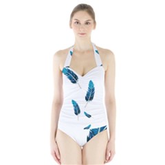 Feather Bird Halter Swimsuit by artworkshop