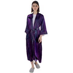 Feather Maxi Satin Kimono by artworkshop