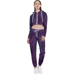 Feather Cropped Zip Up Lounge Set by artworkshop