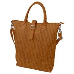 Hardwood Vertical Buckle Top Tote Bag