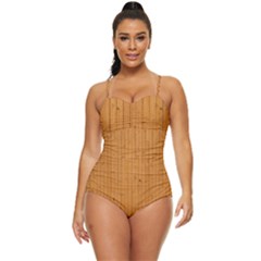 Hardwood Vertical Retro Full Coverage Swimsuit