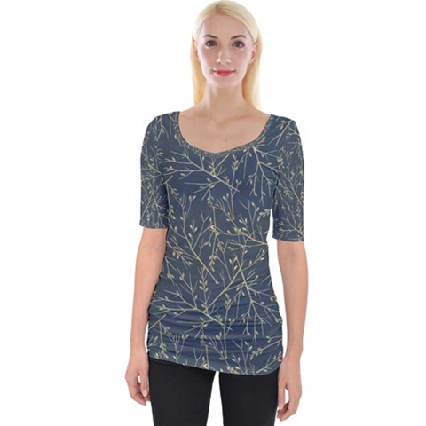 Nature Twigs Wide Neckline Tee by artworkshop