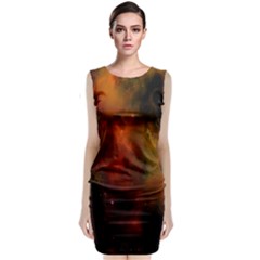 Space Science Sleeveless Velvet Midi Dress by artworkshop