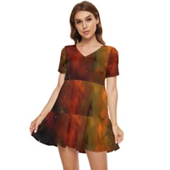 Space Science Tiered Short Sleeve Babydoll Dress by artworkshop