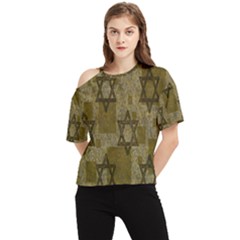 Star-of-david-002 One Shoulder Cut Out Tee by nate14shop