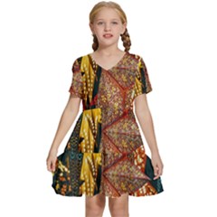 Stars-002 Kids  Short Sleeve Tiered Mini Dress