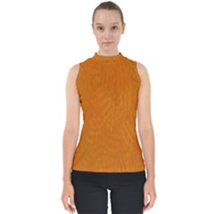 Orange Mock Neck Shell Top by nate14shop