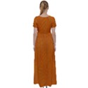 Orange High Waist Short Sleeve Maxi Dress View2
