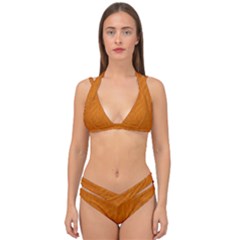 Orange Double Strap Halter Bikini Set by nate14shop