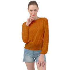 Orange Banded Bottom Chiffon Top by nate14shop