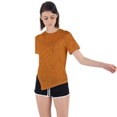 Orange Asymmetrical Short Sleeve Sports Tee by nate14shop