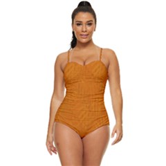 Orange Retro Full Coverage Swimsuit by nate14shop