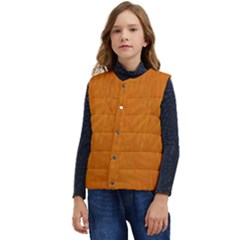 Orange Kid s Short Button Up Puffer Vest	