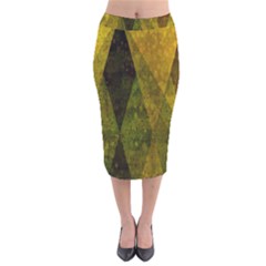 Rhomboid 001 Velvet Midi Pencil Skirt