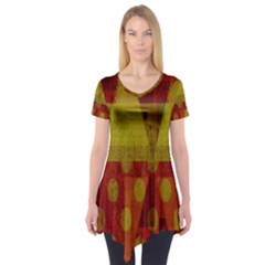 Rhomboid 003 Short Sleeve Tunic  by nate14shop