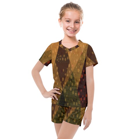 Rhomboid 004 Kids  Mesh Tee And Shorts Set by nate14shop