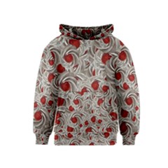 Cream With Cherries Motif Random Pattern Kids  Pullover Hoodie