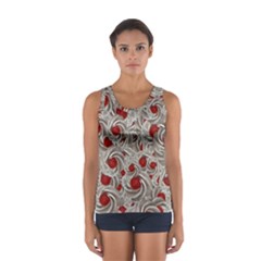 Cream With Cherries Motif Random Pattern Sport Tank Top  by dflcprintsclothing