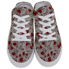 Cream With Cherries Motif Random Pattern Half Slippers