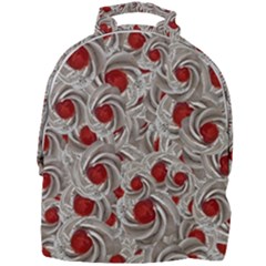 Cream With Cherries Motif Random Pattern Mini Full Print Backpack