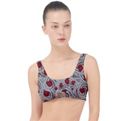 Cream With Cherries Motif Random Pattern The Little Details Bikini Top