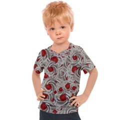 Cream With Cherries Motif Random Pattern Kids  Sports Tee